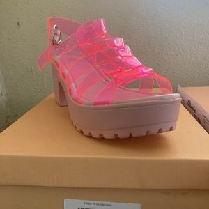 Pink Jelly Koi Platform Sandals